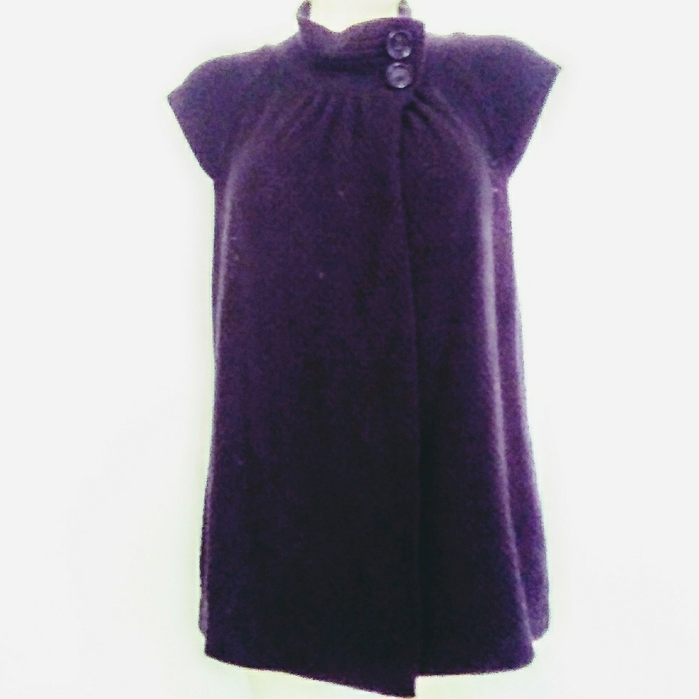August Silk Sleeveless Black Open Cardigan Sz XL